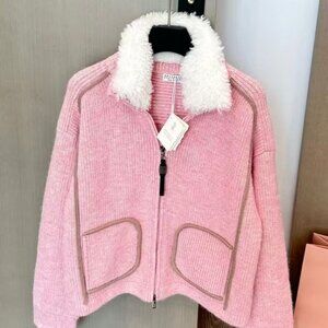 Brunello Cucinelli  Sweater jacket featuring a detachable wool patch collar